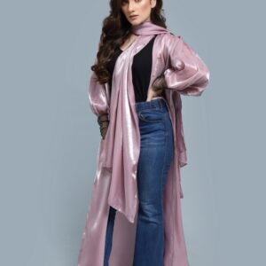 Pink Satin Abaya