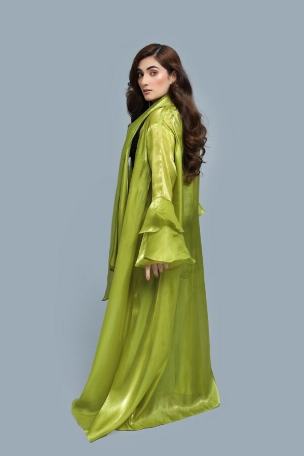 Green Long Organza Cape - Image 4