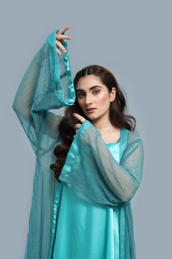 Turquoise Blue Abaya - Image 2