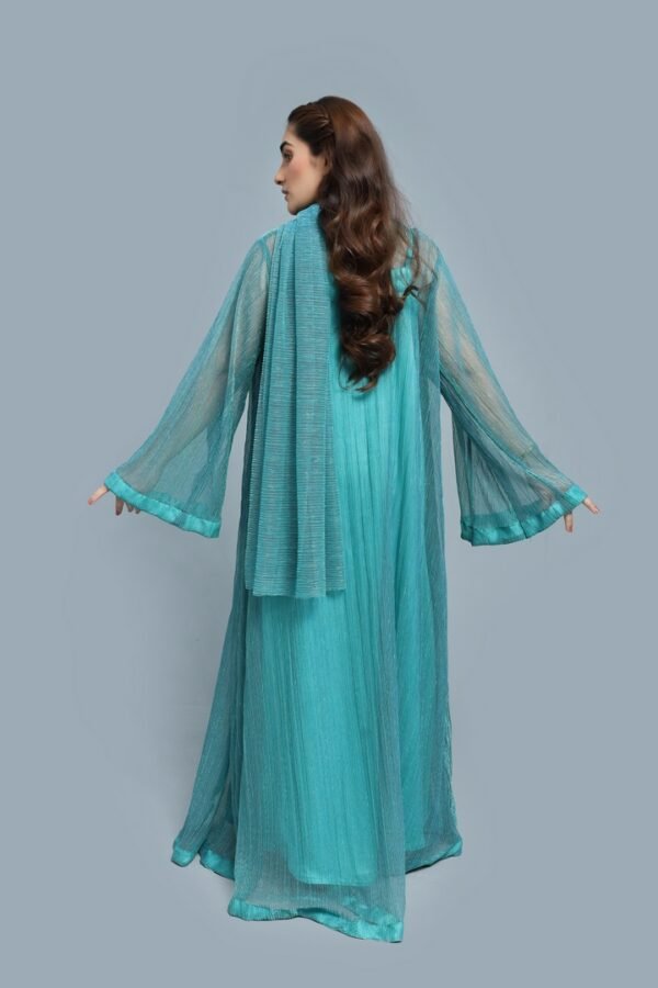Turquoise Blue Abaya - Image 4