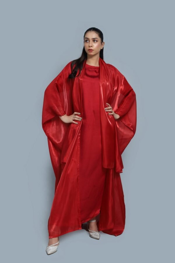 Bright Red Abaya - Image 2
