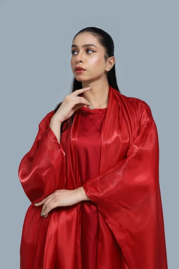 Bright Red Abaya - Image 3