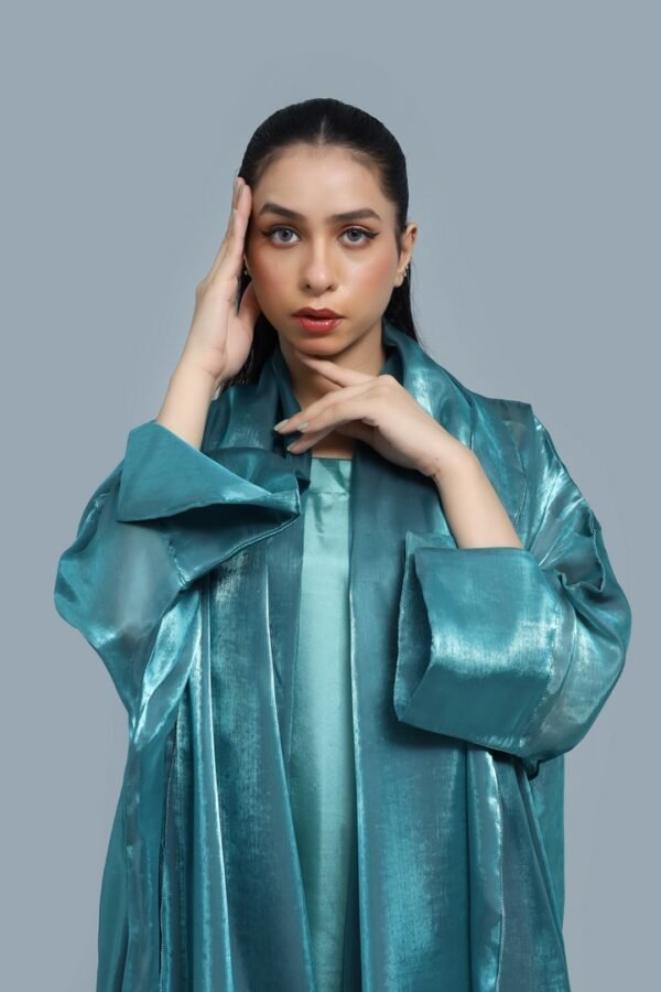 Teal Blue Abaya - Image 3