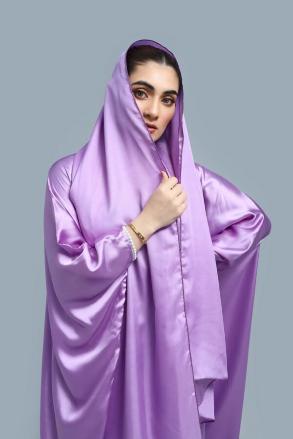 Purple Satin Abaya - Image 2