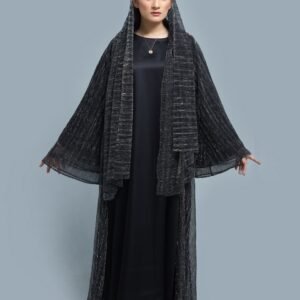 Black Textured Abaya
