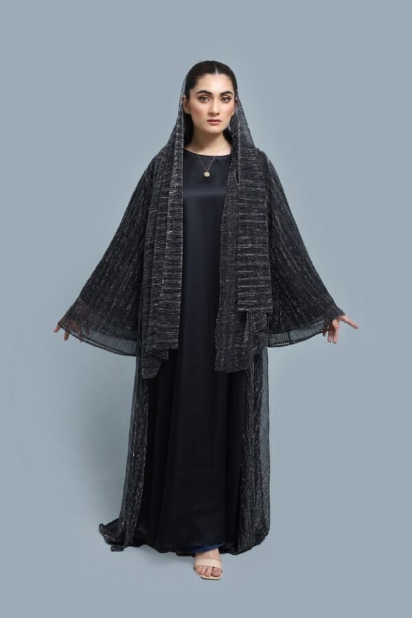 Black Textured Abaya