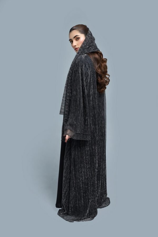 Black Textured Abaya - Image 3