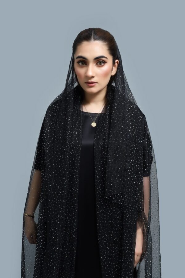 Black Sparkles Abaya - Image 2