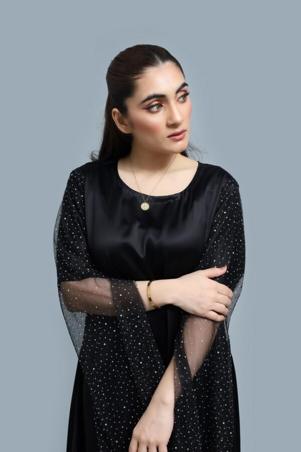 Black Sparkles Abaya - Image 3